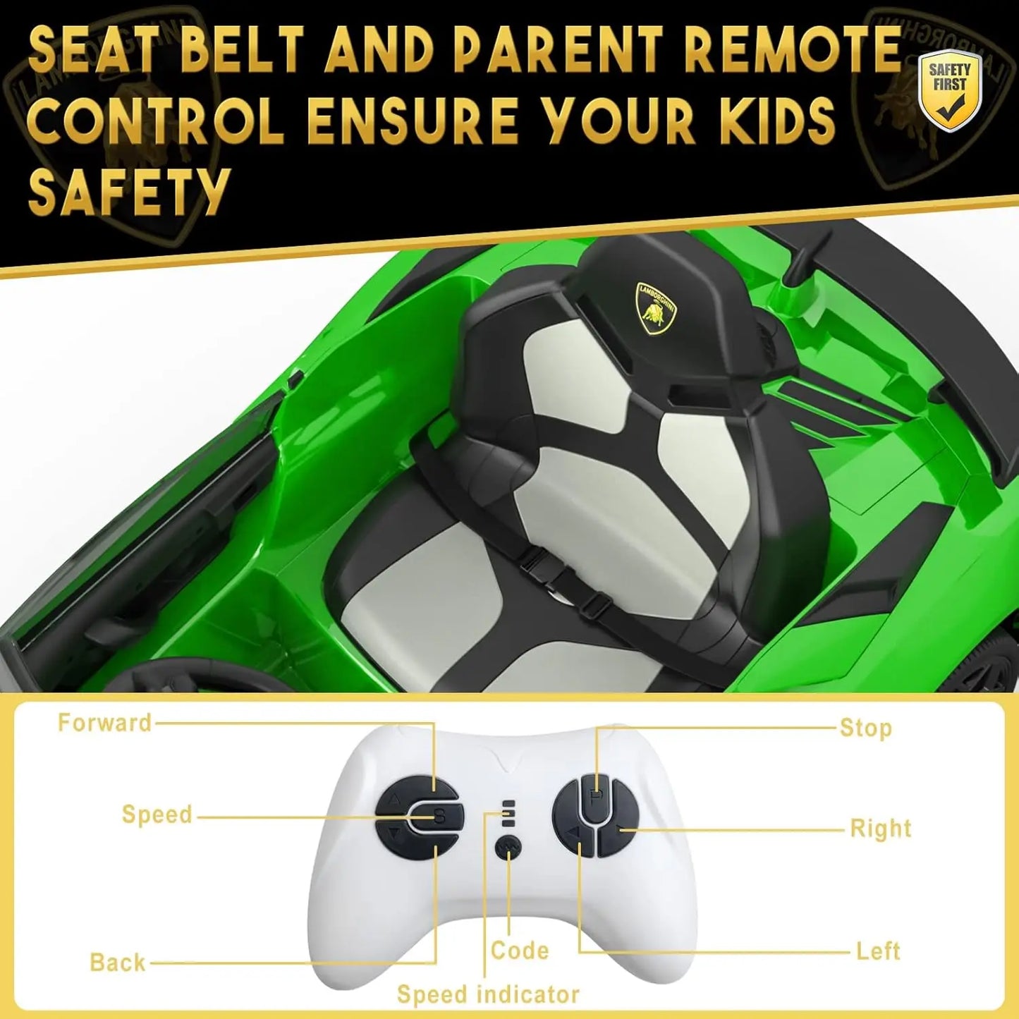 HiMISS Lamborghini Style Kids Electric Car 12V Ride On Remote