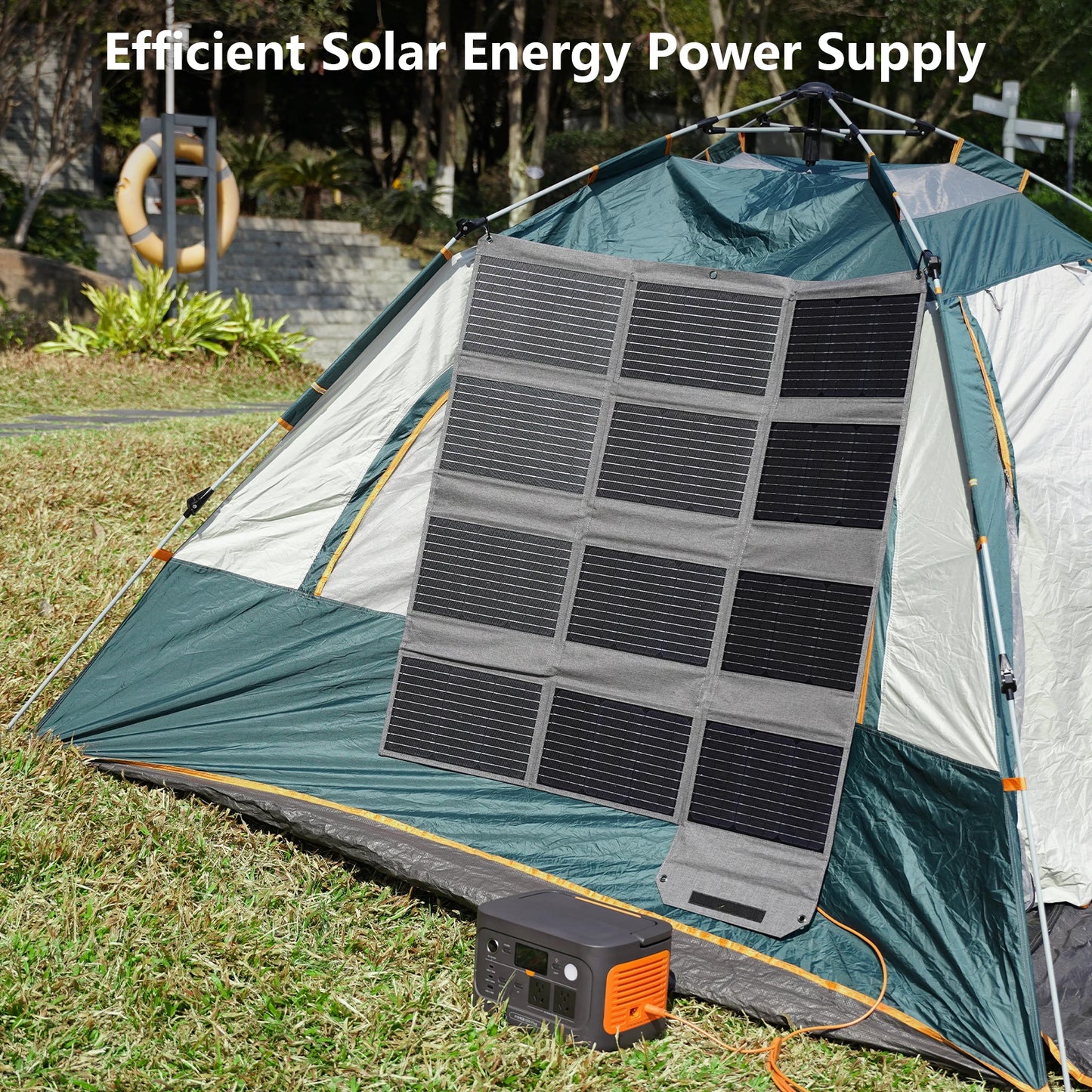 MHPOWOS Foldable Solar Panel USB C USB A Portable Pro