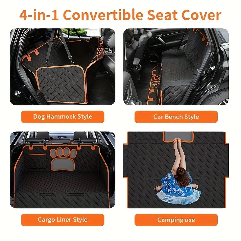 Waterproof Dog Rear Seat Cover Hammock For Cars Heavy Duty Scratch Resistant