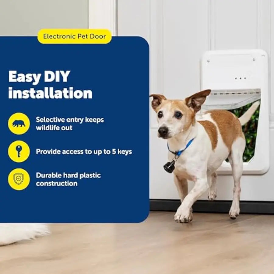 Electronic Pet Door With Collar Sensor For Cats And Dogs