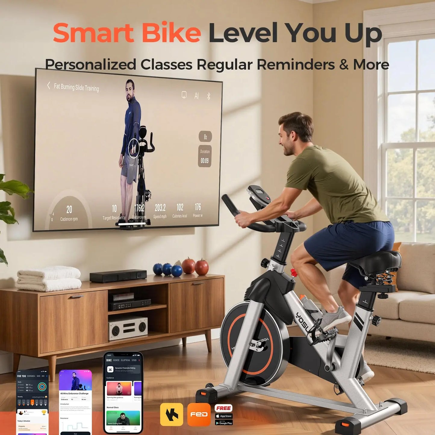 YOSUDA Indoor Cycling Bike With Exclusive App And Magnetic Resistance