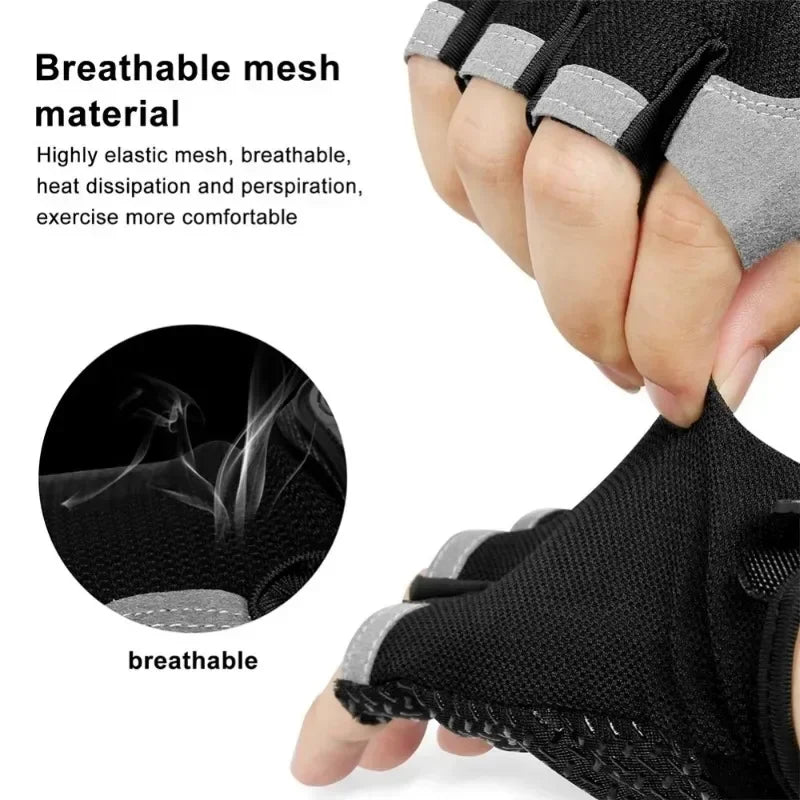 Breathable Anti Slip Half Finger Cycling Gloves For Men Women