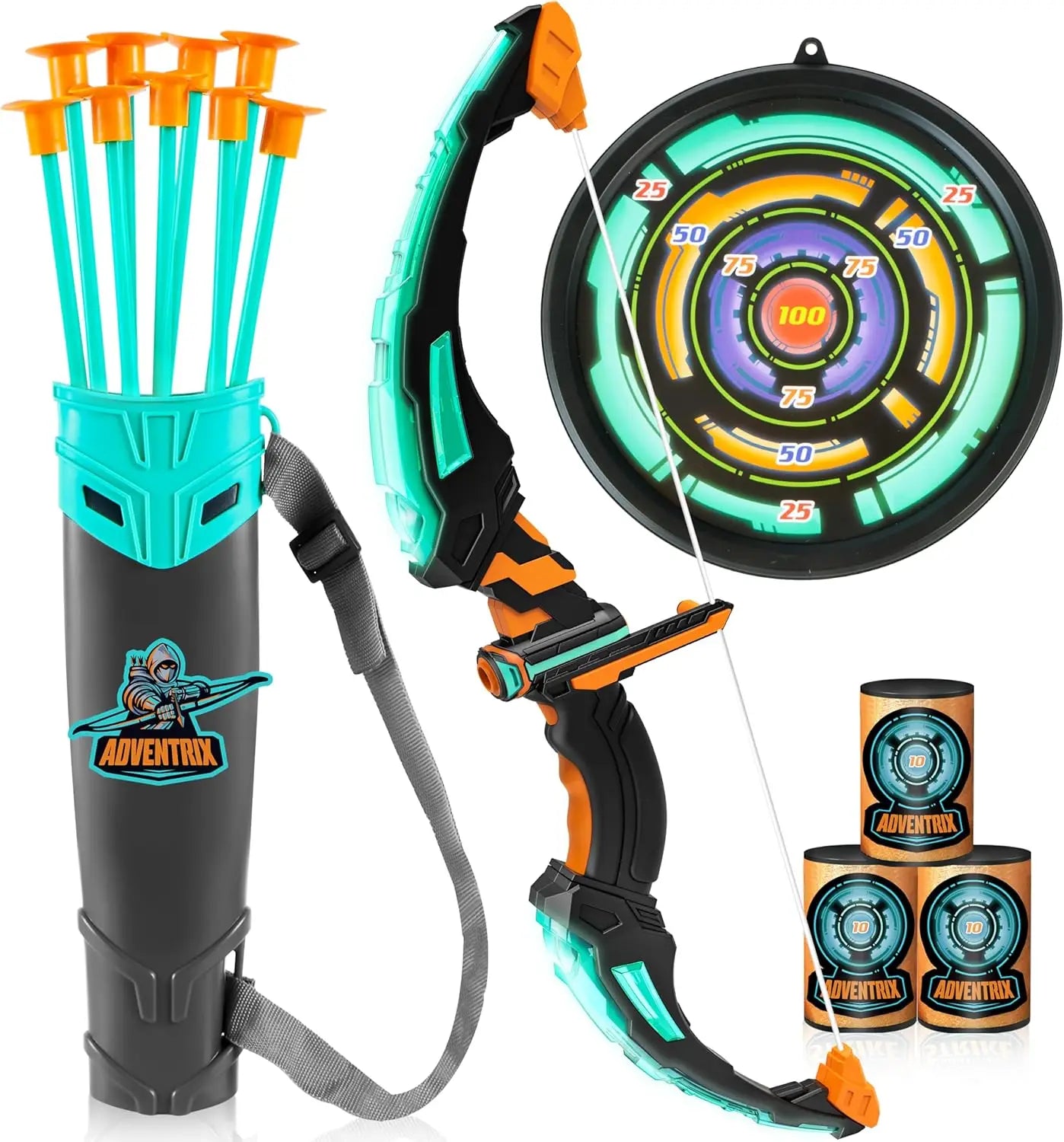 Joyfy LED-Illuminated Light Up Kids Bow And Arrow Archery Set