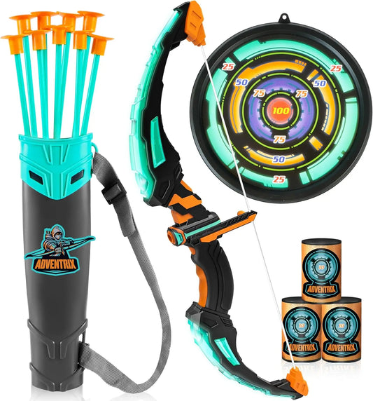 Joyfy LED-Illuminated Light Up Kids Bow And Arrow Archery Set