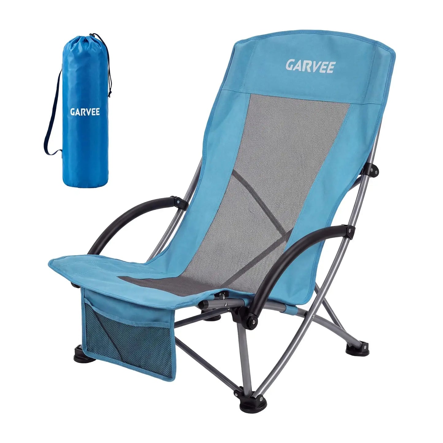 HiMISS High Back Folding Beach Chair With Cup Holder