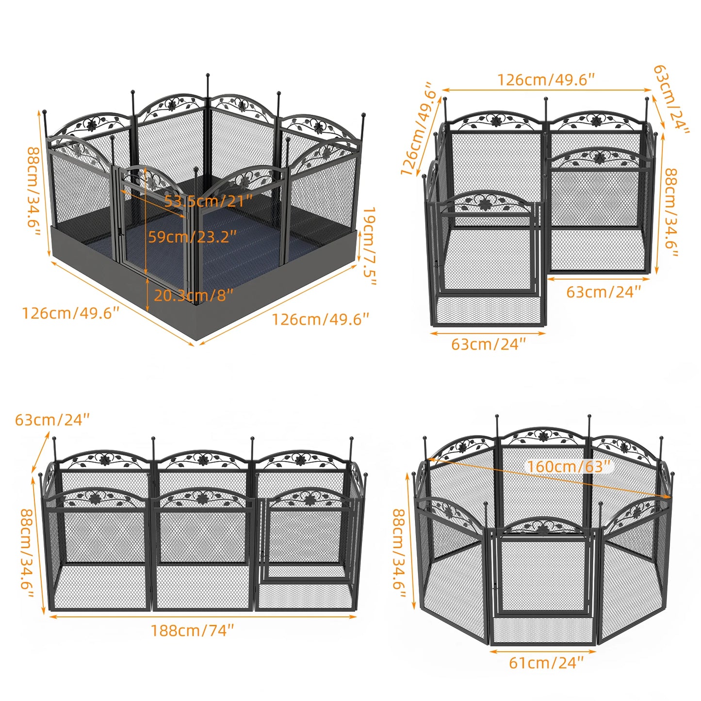 BINGOPAW Heavy Duty Dog Playpen for Outdoor and Indoor Use