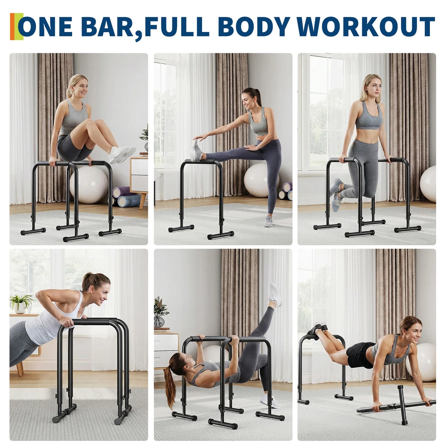 Adjustable Dip Bars Heavy Duty Steel Parallel Push Up Stand