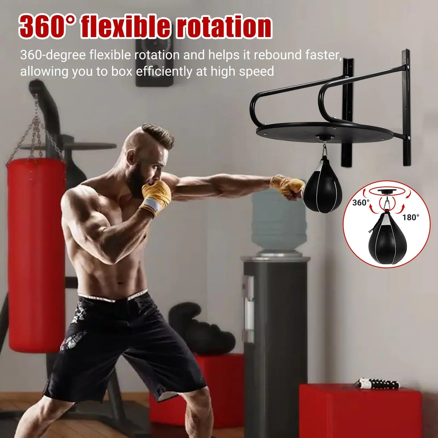 HiMISS Adjustable Speed Bag Platform With 360 Swivel Wall Mount