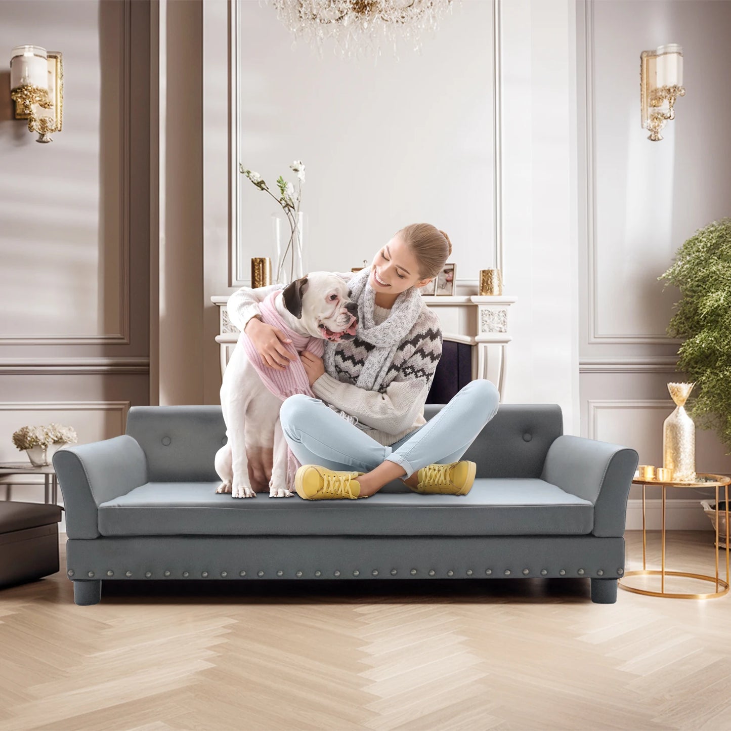BORWART CN Heavy Duty Pet Sofa Bed Removable Cover Cushioned