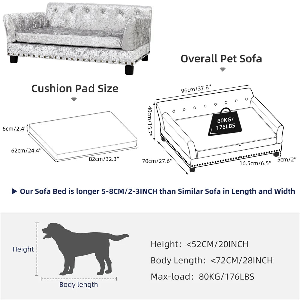 BORWART CN Heavy Duty Pet Sofa Bed Removable Cover Cushioned