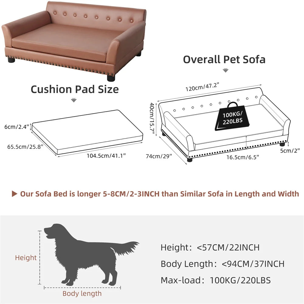 BORWART CN Heavy Duty Pet Sofa Bed Removable Cover Cushioned