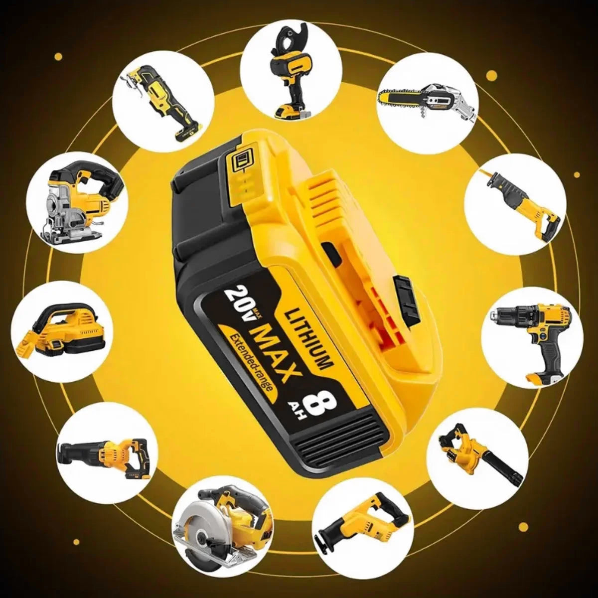 Blawhi 8.0Ah 20V Lithium Battery For Dewalt Cordless Tools