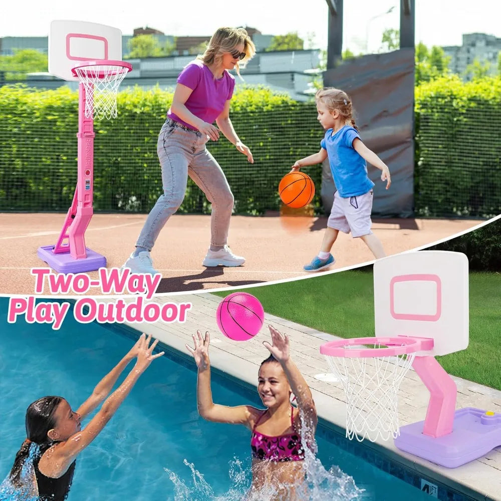 Adjustable Kids Basketball Hoop Indoor Outdoor With Safe Sturdy Design