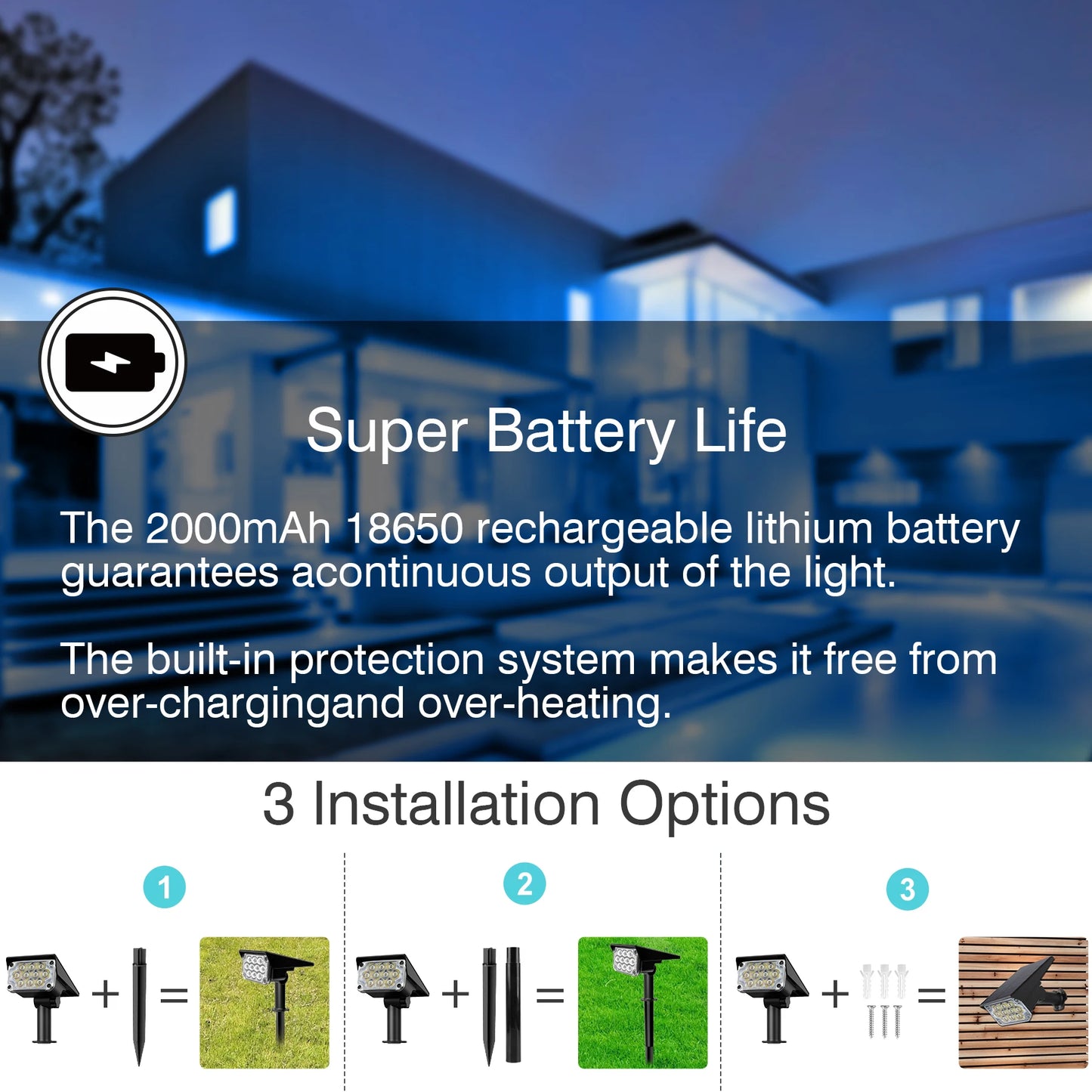 T-SUNRISE Solar LED Outdoor IP65 Garden Wall Light