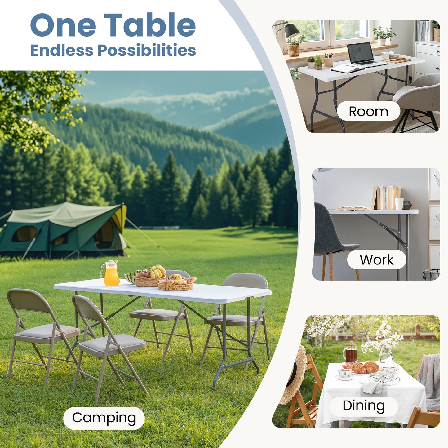 JHK Folding Outdoor Camping Table Portable Heavy Duty