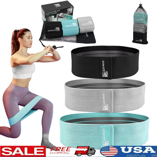 Resistance Bands Three Pack Anti-Slip With Carry Pouch