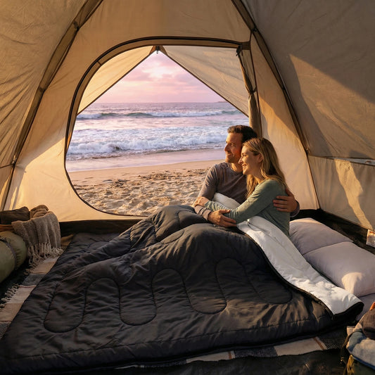 JHK Double Sleeping Bag For Adults With Pillow Lightweight 3 Season