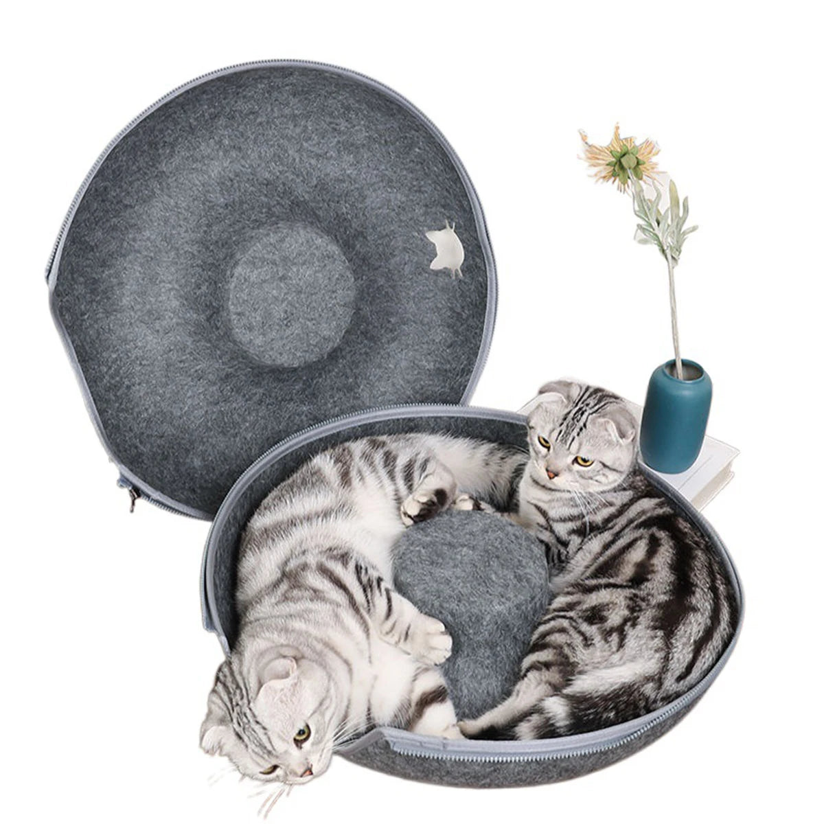 LANGXINGCS Donut Cat Bed Tunnel Toy Cats