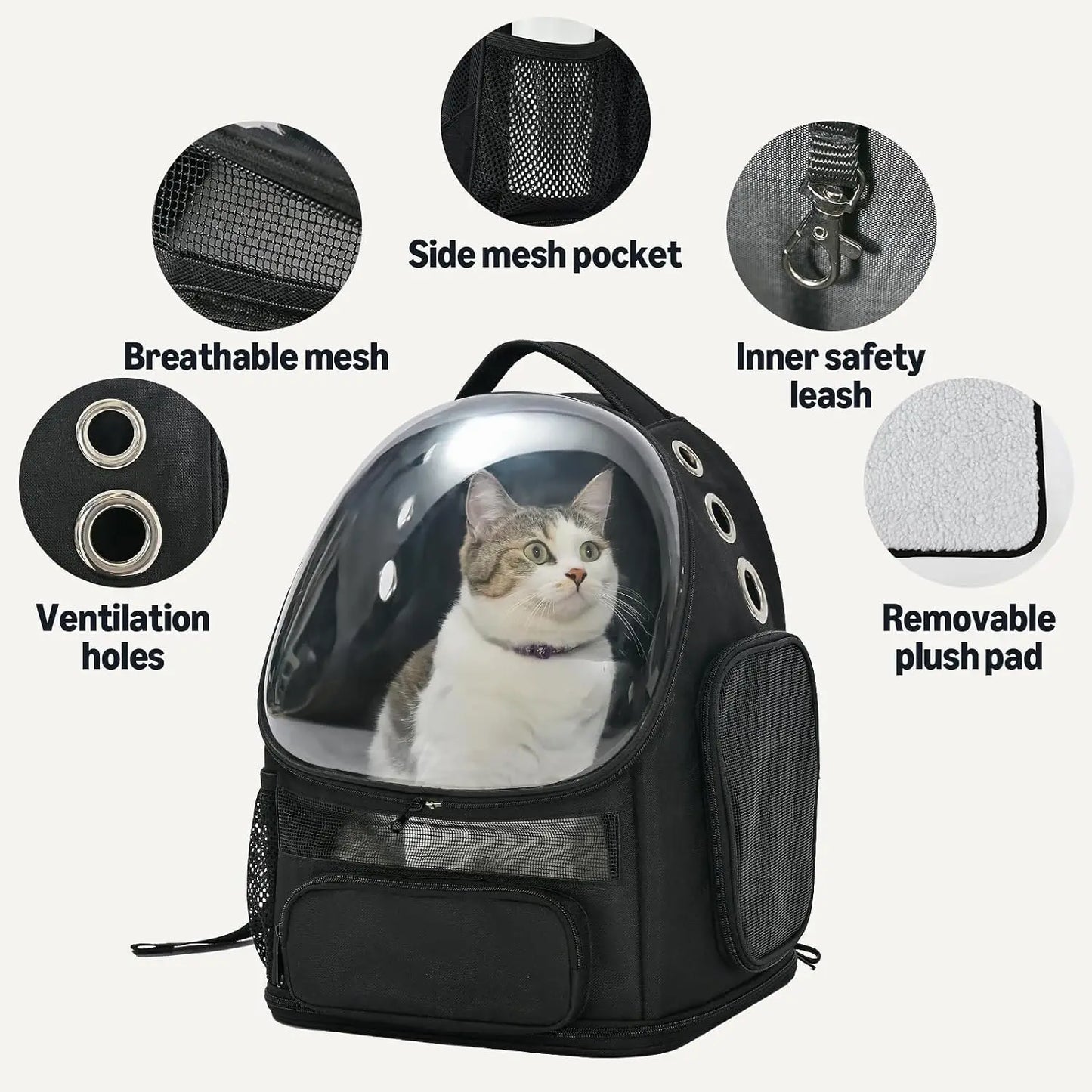 Collapsible Pet Carrier Backpack for Small Cats and Dogs