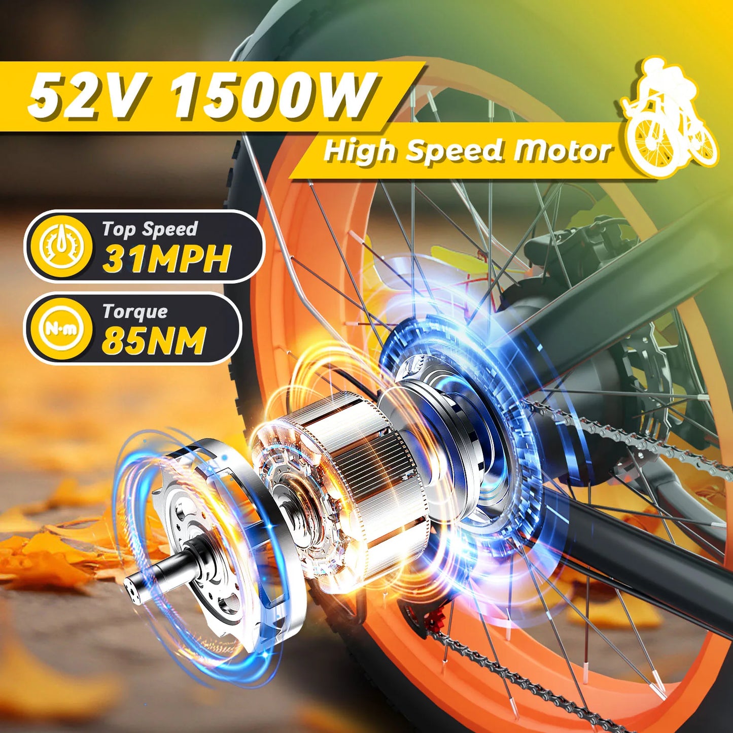 MOOBELO B8 Electric Bike For Adults 1500W 32MPH Removable Battery