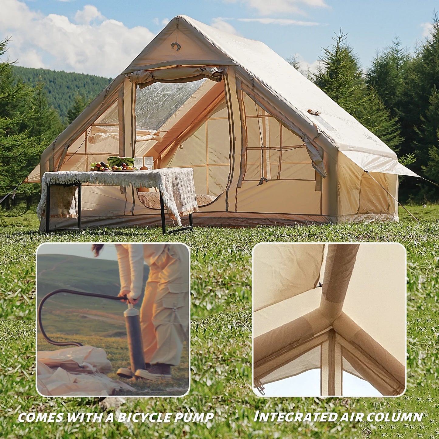 Pakicetus Inflatable Camping Tent Quick Setup For All Seasons