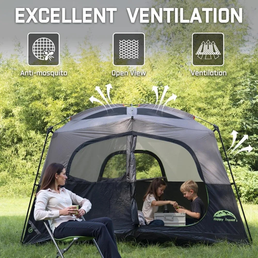 Waterproof Family Camping Tent With Rainfly Easy Setup Cabin