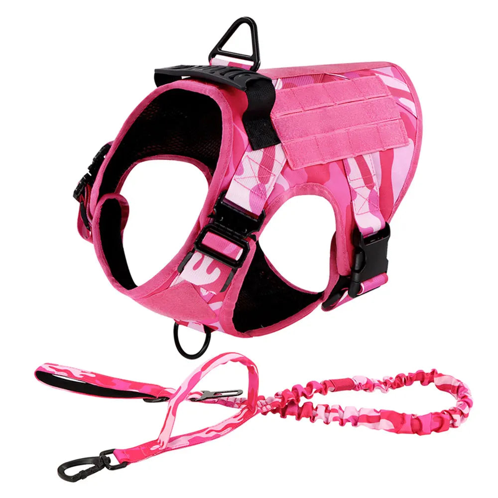 PETRAVEL Pink Camouflage Dog Harness For Large And Medium Dogs