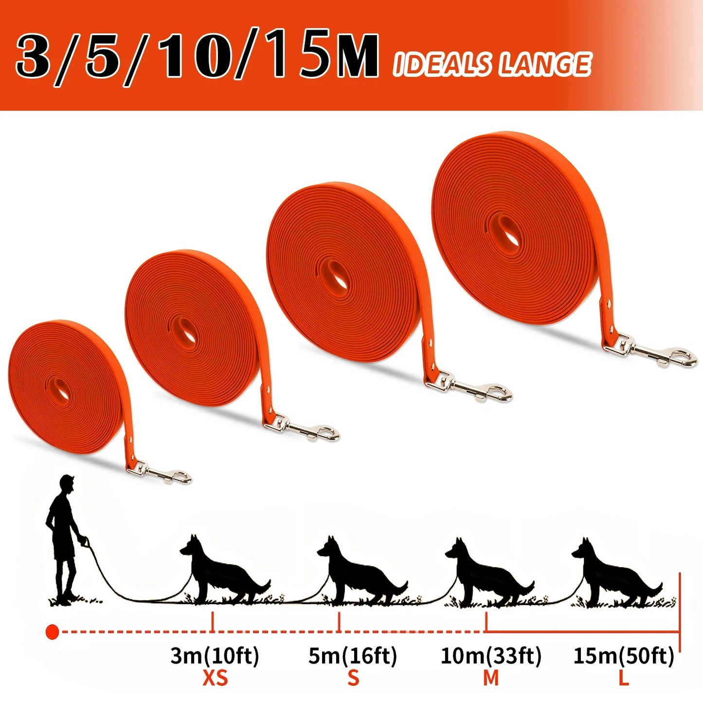 Livepetsme Waterproof Dog Leash Long PVC Training Lead