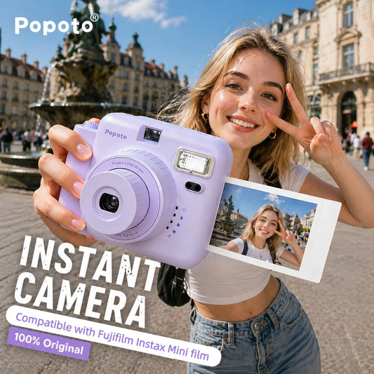 Popoto Instant Camera Macaron Trendy Film Camera For Fujifilm Instax