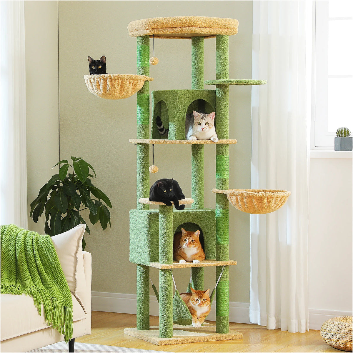 Pawz Road Indoor Cat Tree With Hammock And Scratching Posts