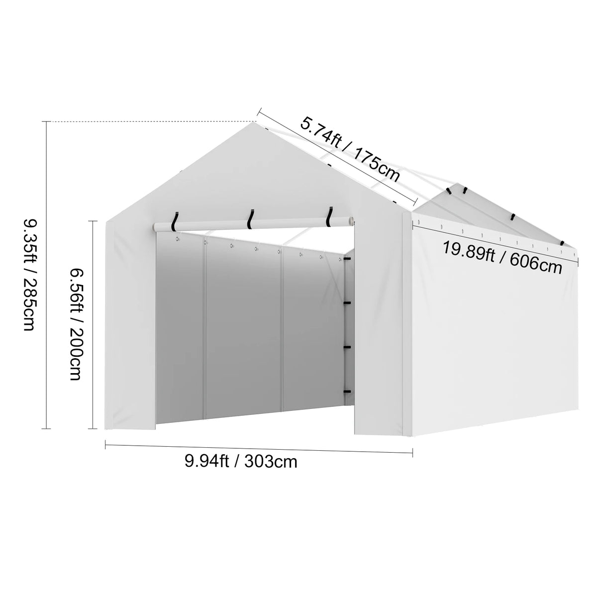 SucceBuy Heavy Duty Waterproof Carport Canopy Cover With Ball Bungees