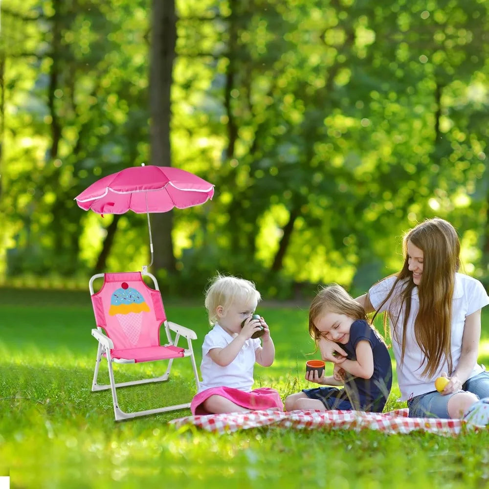 Kids Beach Chair With Umbrella Folding Chair For Outdoor