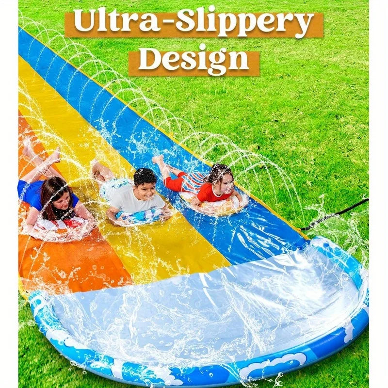 Joyfy Triple Water Slide for Backyard With Body Boards