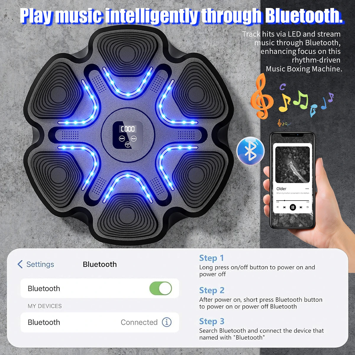 Music Boxing Machine Bluetooth Training Equipment For Home Office