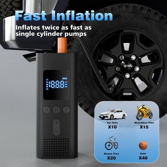 CHPOWKIT Portable Car Tire Inflator Cordless Air Pump 150 PSI