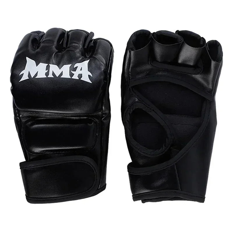 Professional Boxing Training Gloves Half Finger Leather Cushion