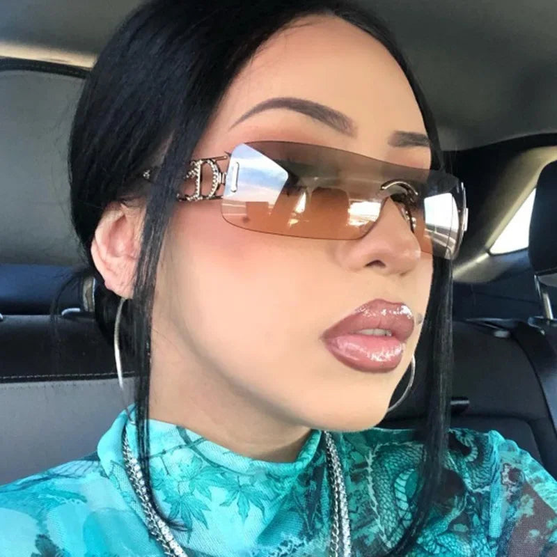 KEDEFAG Rimless Sunglasses UV400 For Women And Men