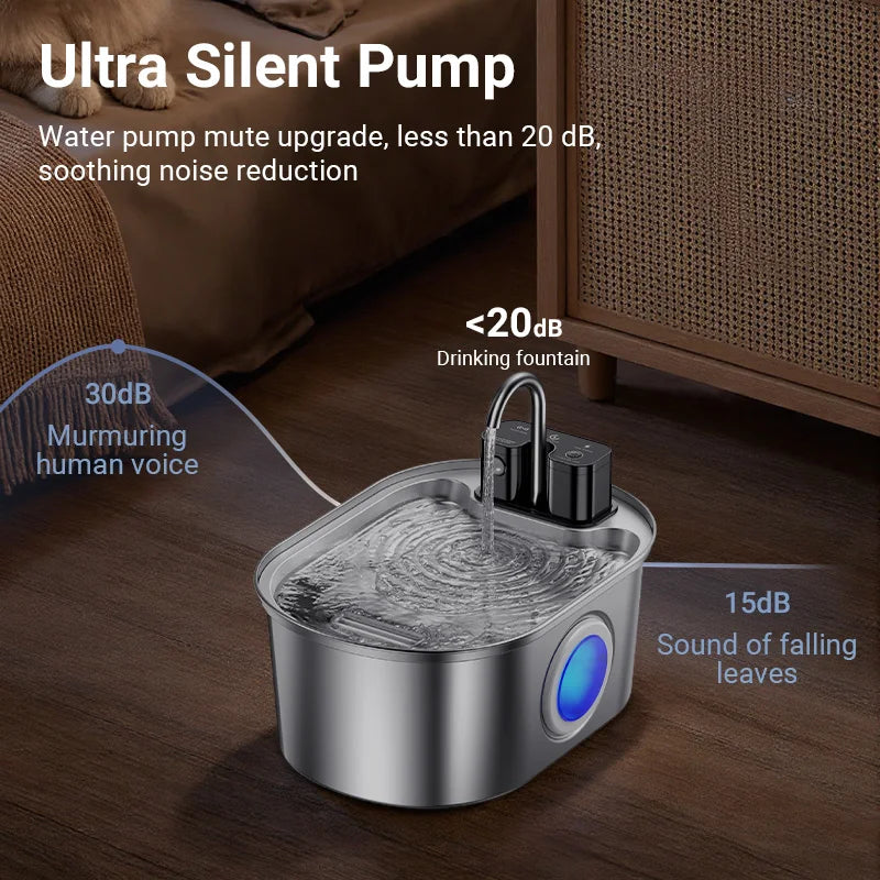 ROJECO Stainless Steel Cat And Dog Water Fountain With Sensor