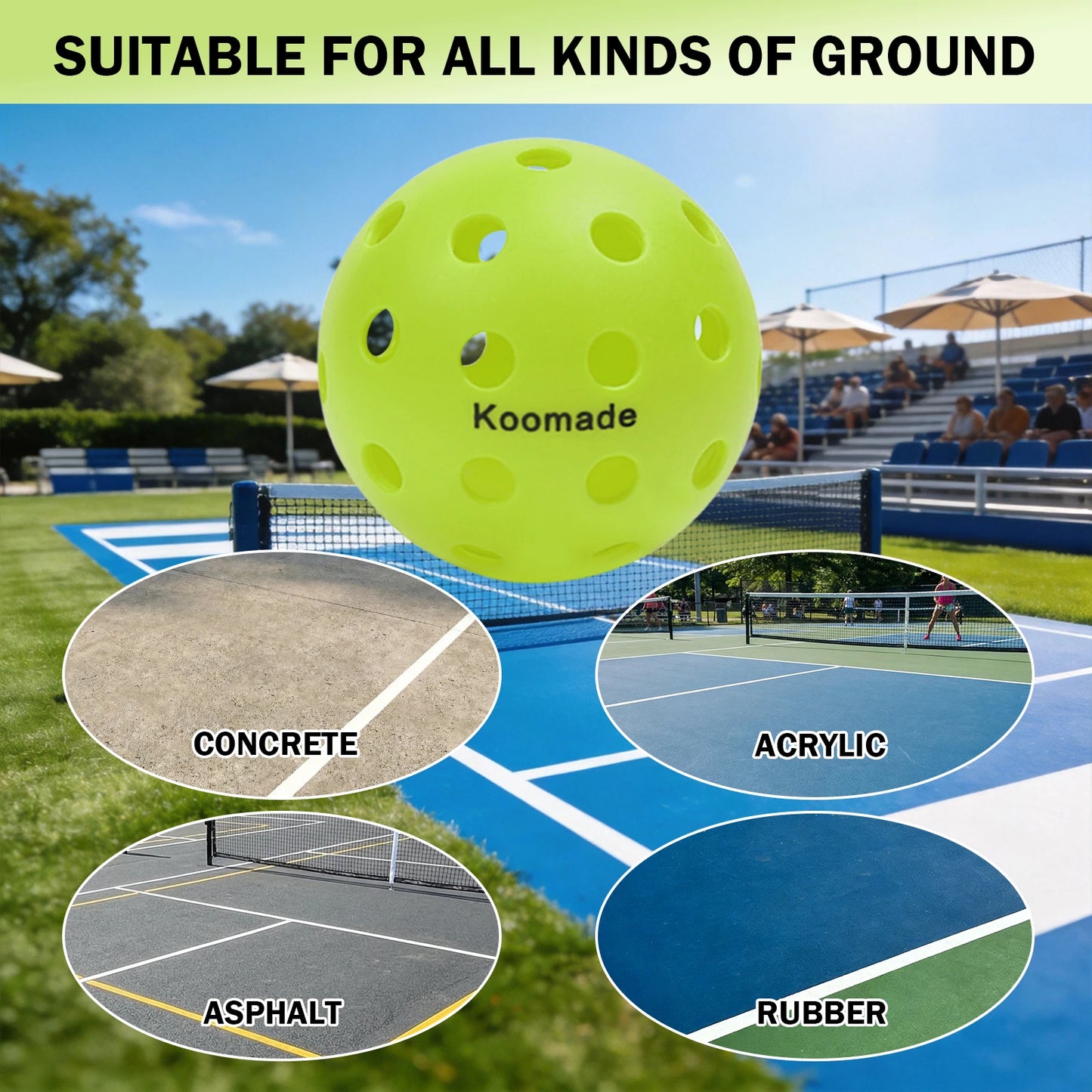 Outdoor Pickleballs 8 or 16 Pack USAPA Standard Training Balls