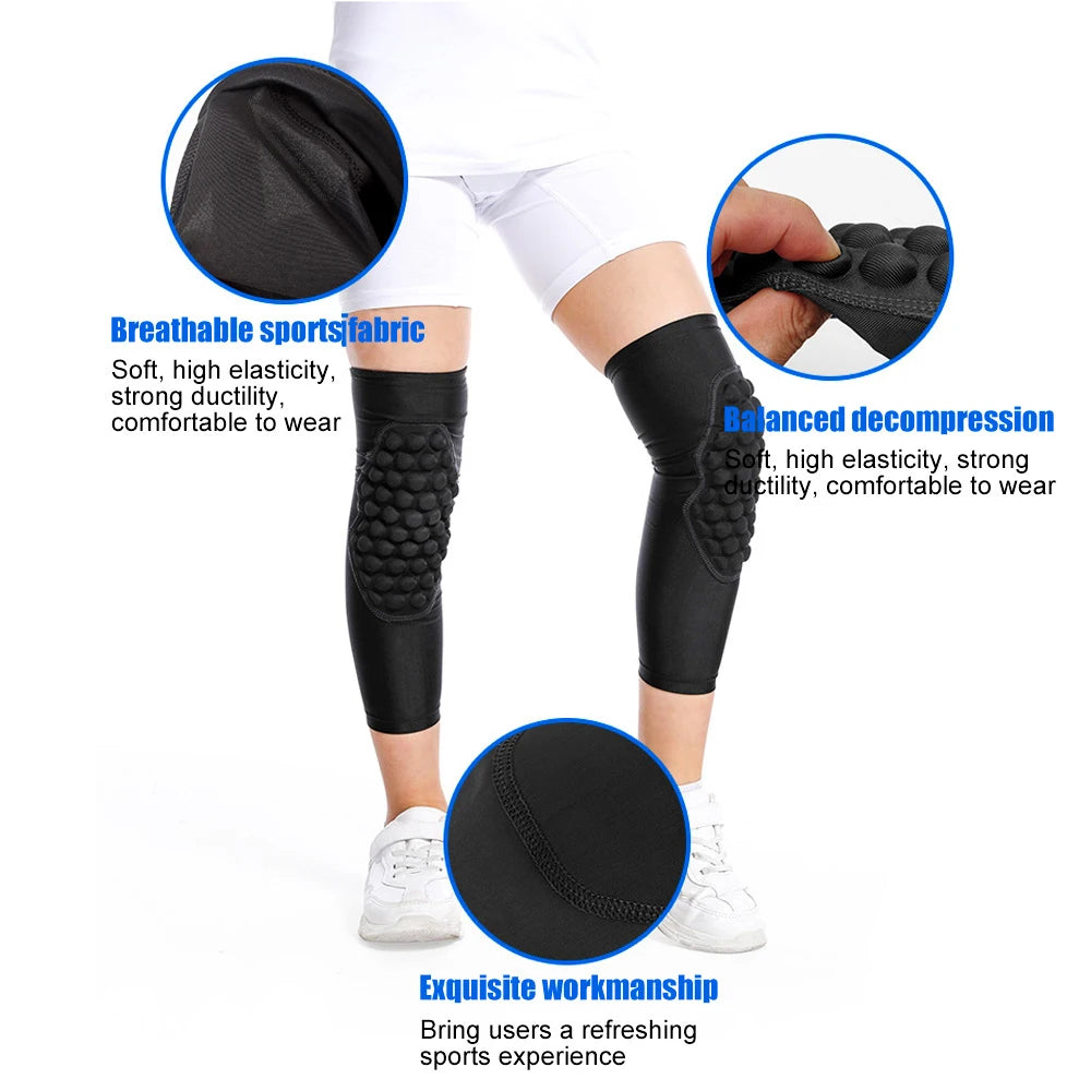 WEUPFLY Honeycomb Knee Pads For Kids Knee Support Football