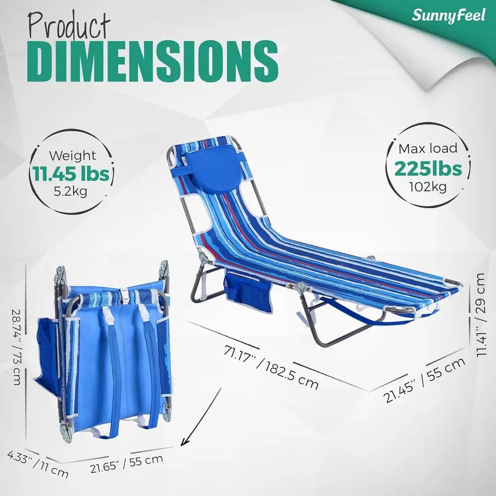 Portable Lounge Chair With Backpack Straps For Outdoor Use