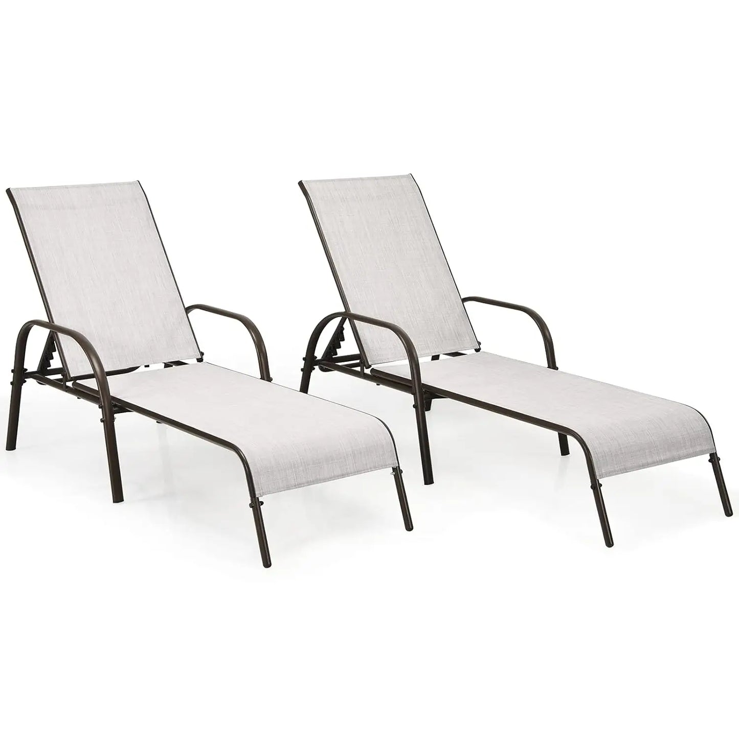 Adjustable Backrest Outdoor Lounge Chairs 2-Pack