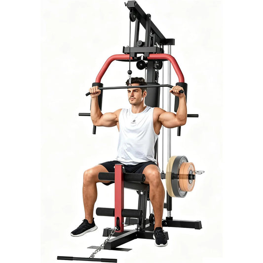 HiMiss Home Gym Fitness Station For Lat Pulldown And Chest Press
