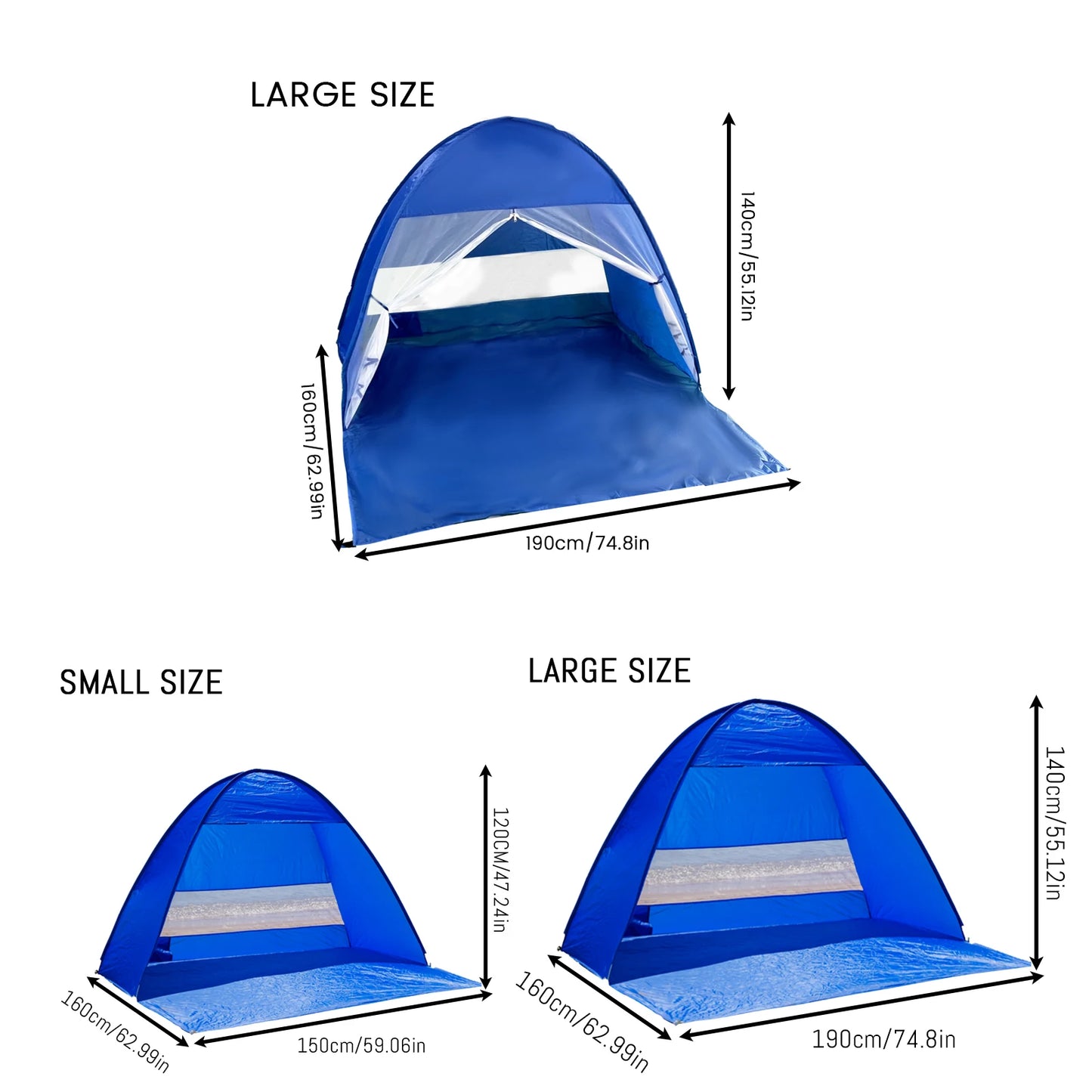 Auto Open Beach Camping Tent UPF 50 Sun Shelter Plus