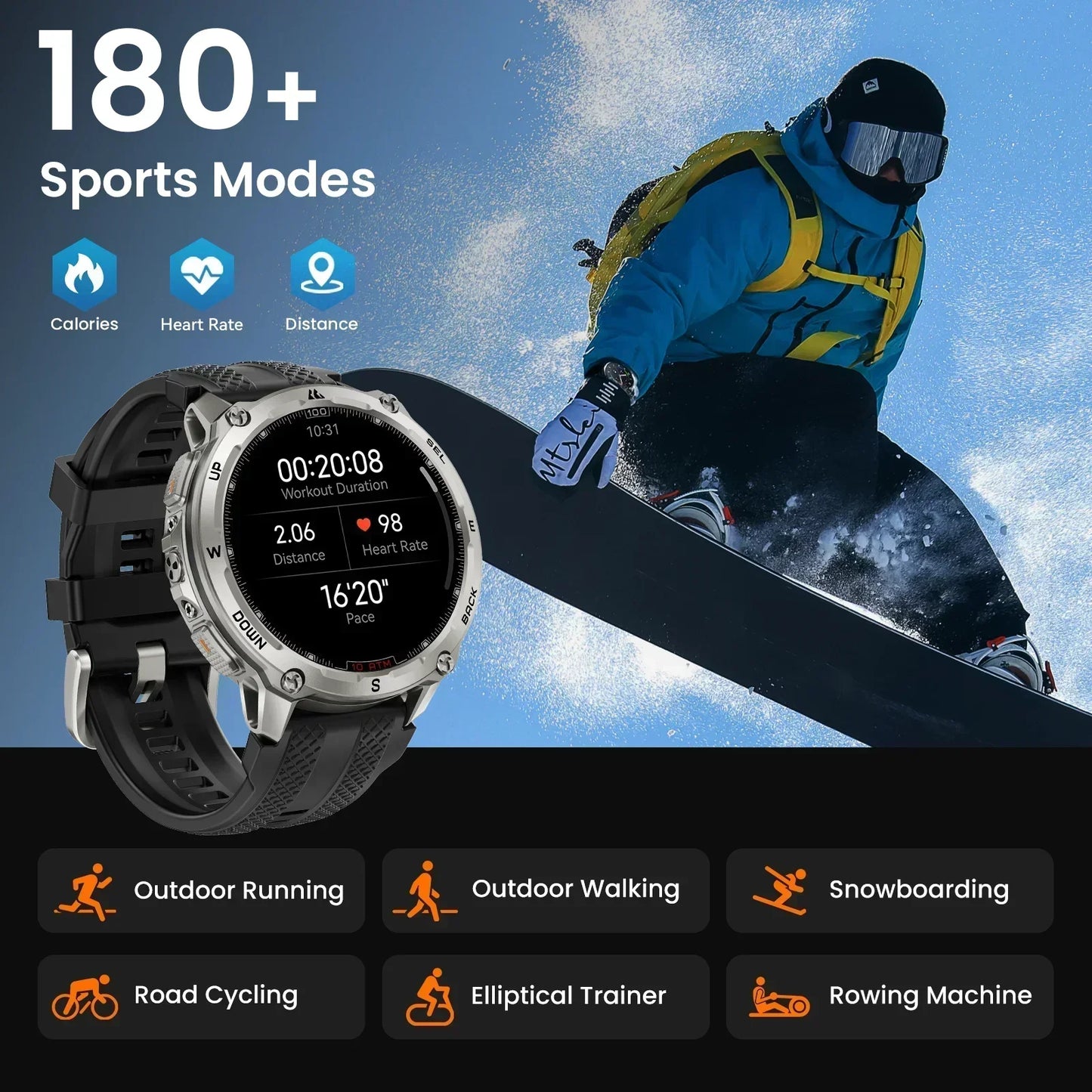 KOSPET Tank T4 Smartwatch GPS Offline Maps 10ATM Waterproof