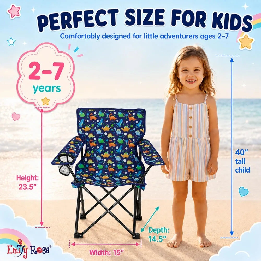 Portable Folding Camp Chair For Toddlers With Cup Holder