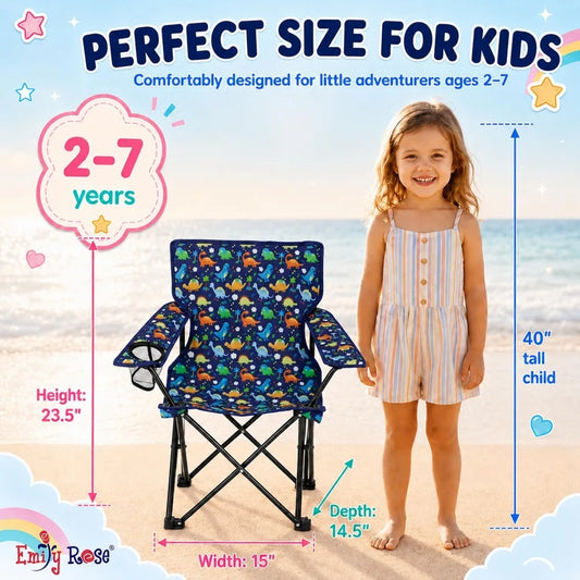 Portable Folding Camp Chair For Toddlers With Cup Holder