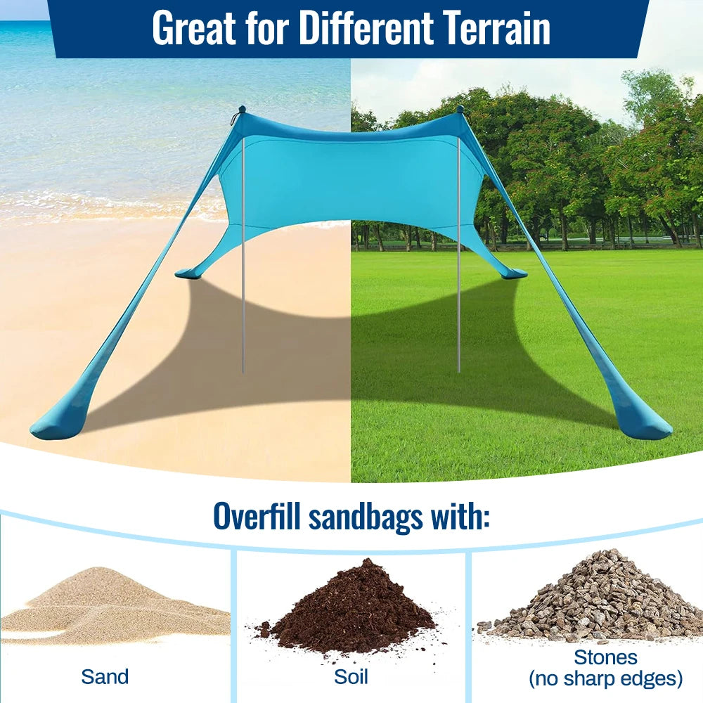 Portable Lycra Beach Canopy Tent UV Protection Sunshade Shelter