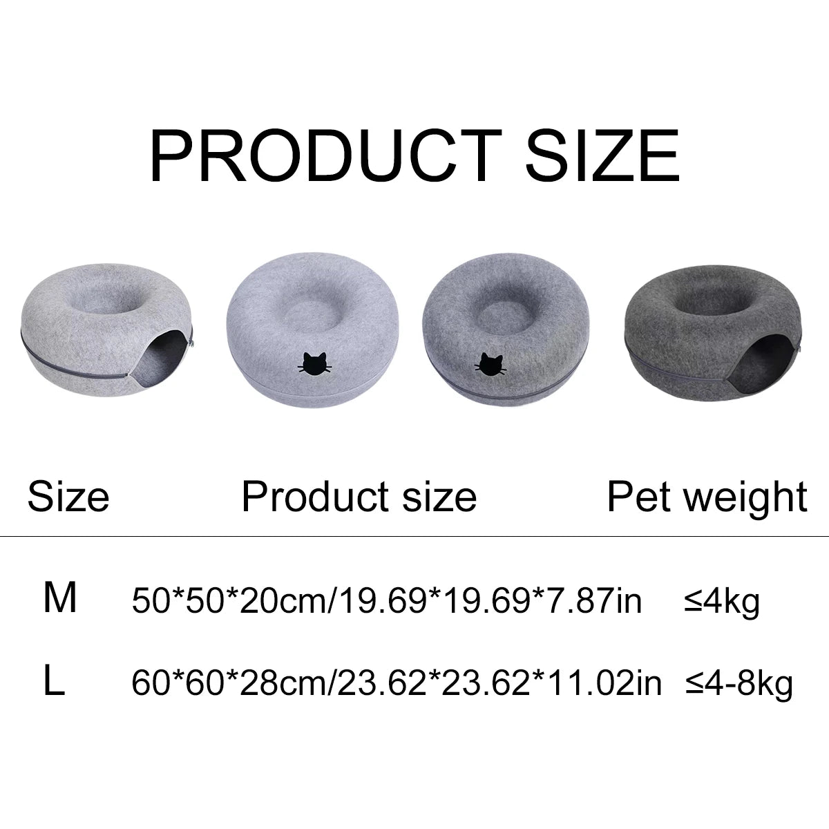 LANGXINGCS Donut Cat Bed Tunnel Toy Cats