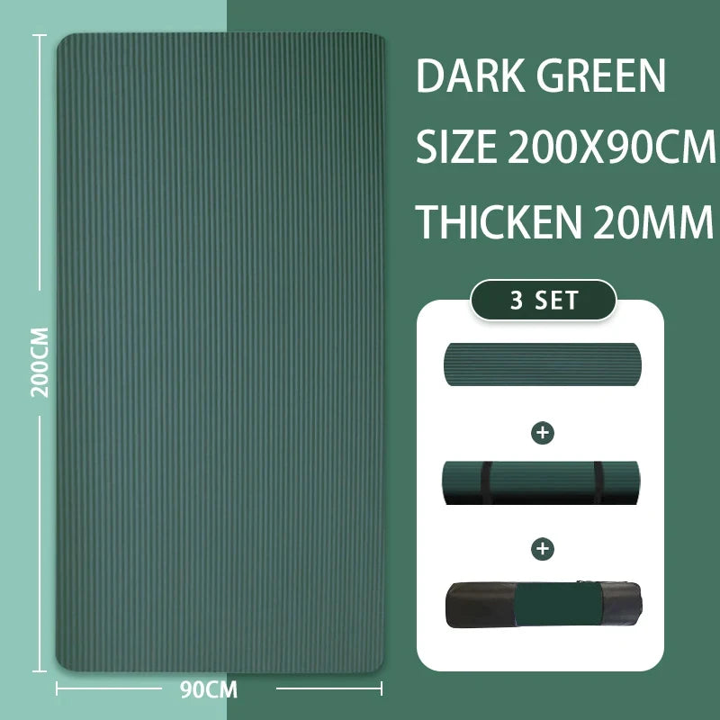 LINGPENG Thick NBR Yoga Mat Anti-Slip for Exercise